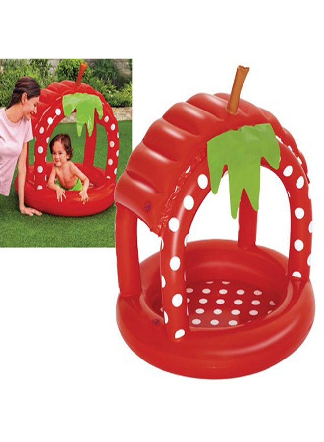 Bestway - Very Berry Inflatable Baby Pool With Uv Careful Sunshade Kiddie Play Pools 91x91x91cm - Image 1