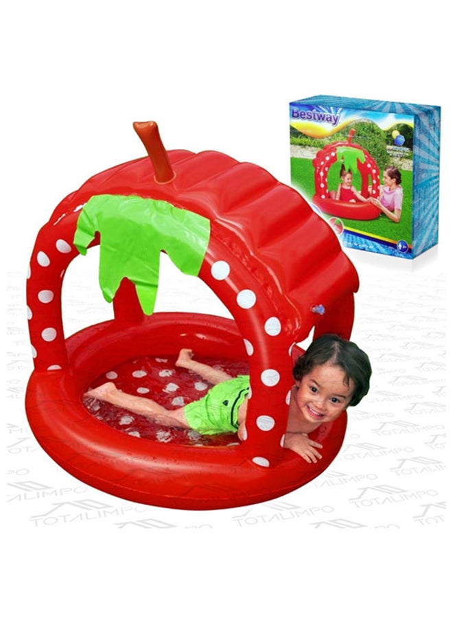 Bestway - Very Berry Inflatable Baby Pool With Uv Careful Sunshade Kiddie Play Pools 91x91x91cm - Image 1