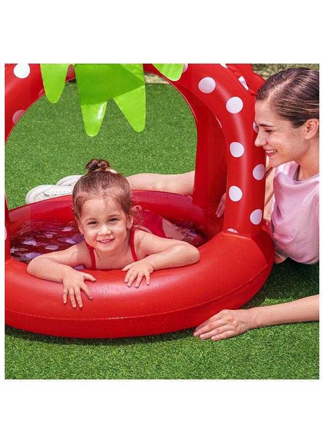 Bestway - Very Berry Inflatable Baby Pool With Uv Careful Sunshade Kiddie Play Pools 91x91x91cm - Image 1