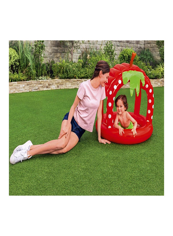 Bestway - Very Berry Inflatable Baby Pool With Uv Careful Sunshade Kiddie Play Pools 91x91x91cm - Image 1