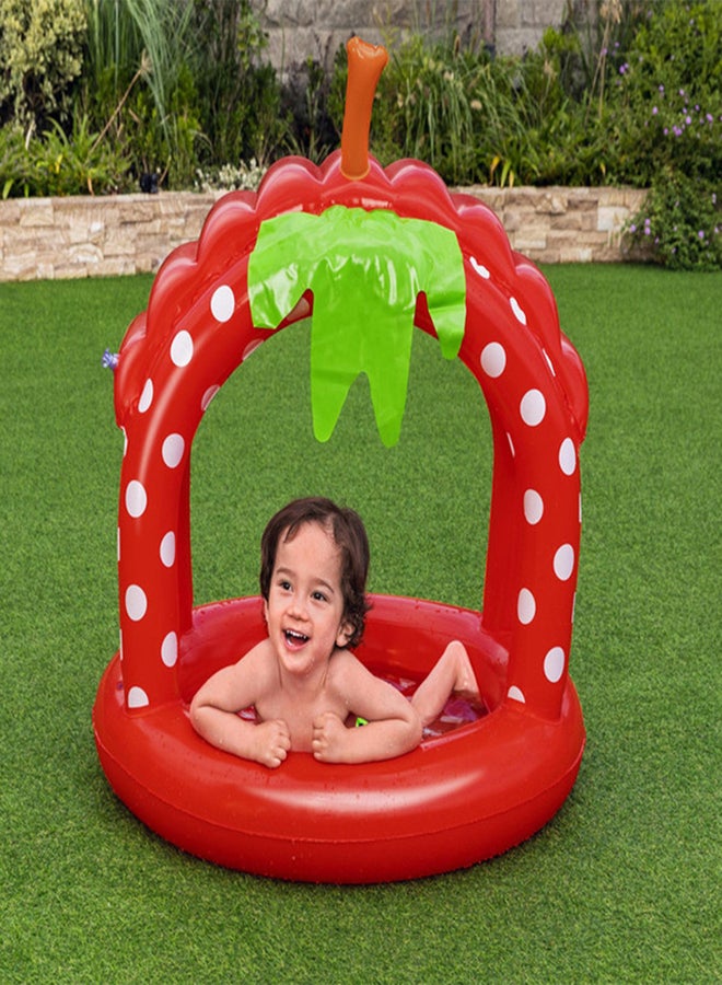 Bestway - Very Berry Inflatable Baby Pool With Uv Careful Sunshade Kiddie Play Pools 91x91x91cm - Image 1