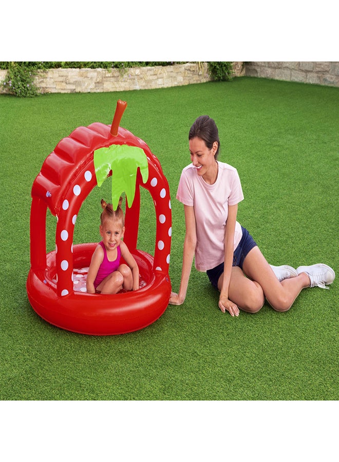 Bestway - Very Berry Inflatable Baby Pool With Uv Careful Sunshade Kiddie Play Pools 91x91x91cm - Image 1