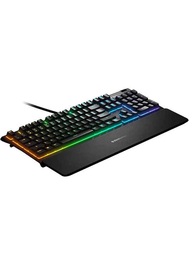 steelseries Apex 3 Water Resistant Gaming Keyboard, Premium Magnetic Wrist Rest, Whisper Quiet Gaming Switch, 10-Zone RGB Illumination, Anti-Ghosting, English US Layout, Black | 64795 - Image 2