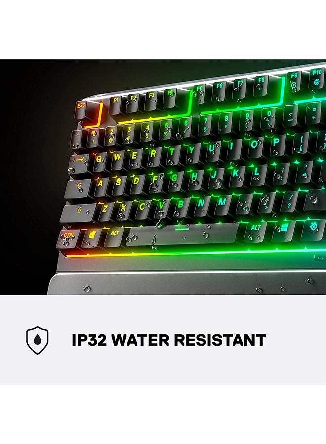 steelseries Apex 3 Water Resistant Gaming Keyboard, Premium Magnetic Wrist Rest, Whisper Quiet Gaming Switch, 10-Zone RGB Illumination, Anti-Ghosting, English US Layout, Black | 64795 - Image 5