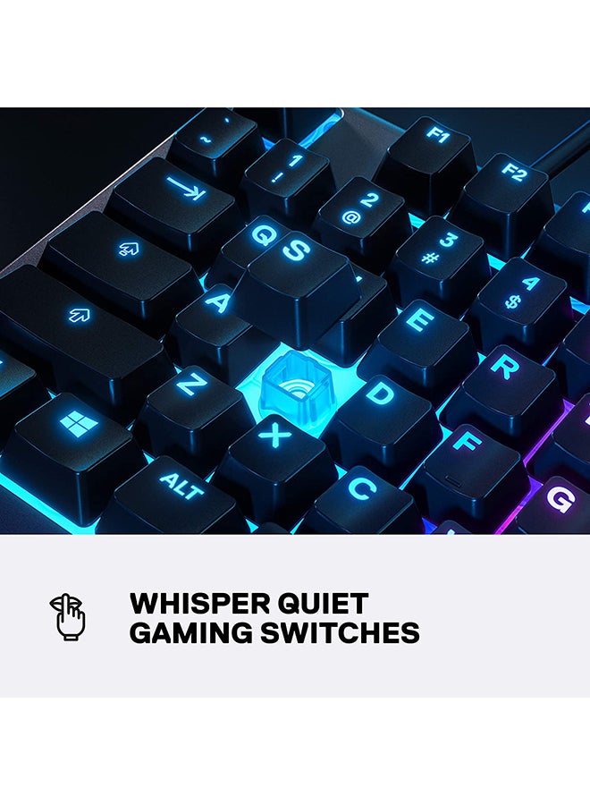 steelseries Apex 3 Water Resistant Gaming Keyboard, Premium Magnetic Wrist Rest, Whisper Quiet Gaming Switch, 10-Zone RGB Illumination, Anti-Ghosting, English US Layout, Black | 64795 - Image 4