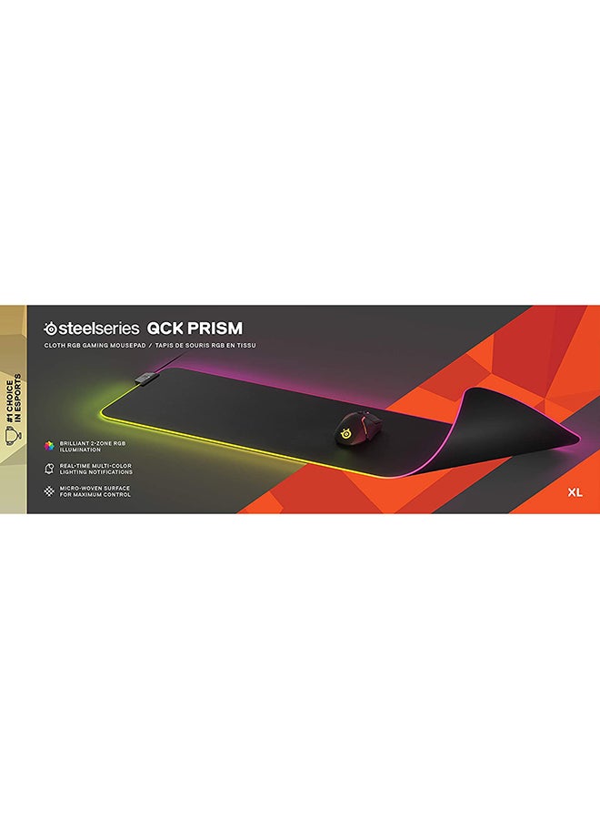 SteelSeries QcK Gaming Mouse Pad - XL RGB Prism Cloth