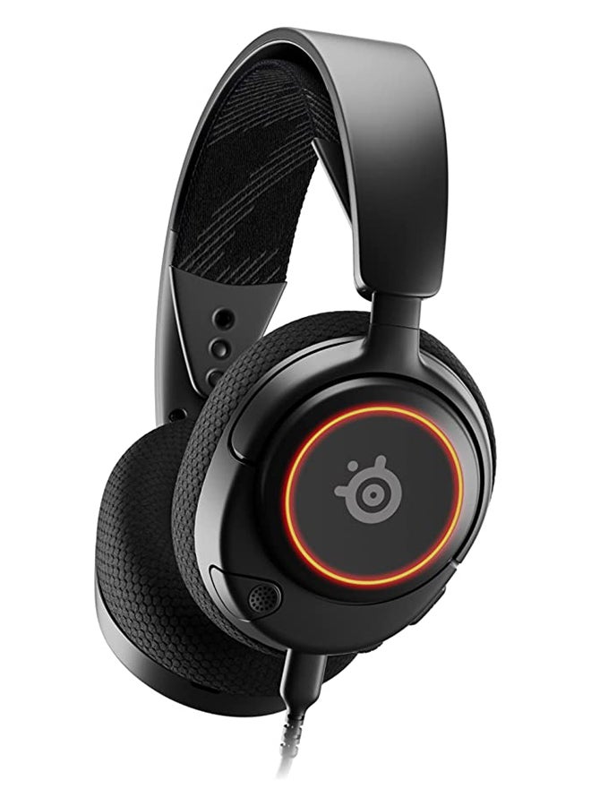 steelseries Arctis Nova 3 Multi-System Gaming Headset, Hi-Fi Drivers, 360° Spatial Audio, RGB Lights, AirWeave Memory Foam Earcups, Lightweight, ClearCast Gen 2 Mic, For PC/PS5/PS4, Black | 61631 