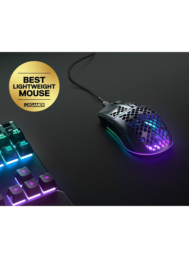 steelseries - Aerox 3 Wired Ultra Lightweight Gaming Mouse - 8,500 CPI TrueMove Core Optical Sensor, 35G Acceleration, 300 IPS, 1ms Polling Rate, 6 Programmable Buttons, 3 RGB Zones, AquaBarrier Water & Dust Resistance, 59g, Ergonomic Right-Handed Design, Compatible with Windows, Mac, Chromebook, Xbox & Linux | 62611 - Image 1