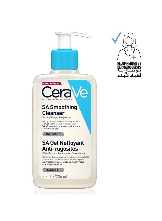 SA Smoothing Cleanser For Dry, Rough And Bumpy Skin With Salicylic Acid 236ml - https://f.nooncdn.com/p/v1679907840/N53350436A_1.jpg?format=jpg&width=original