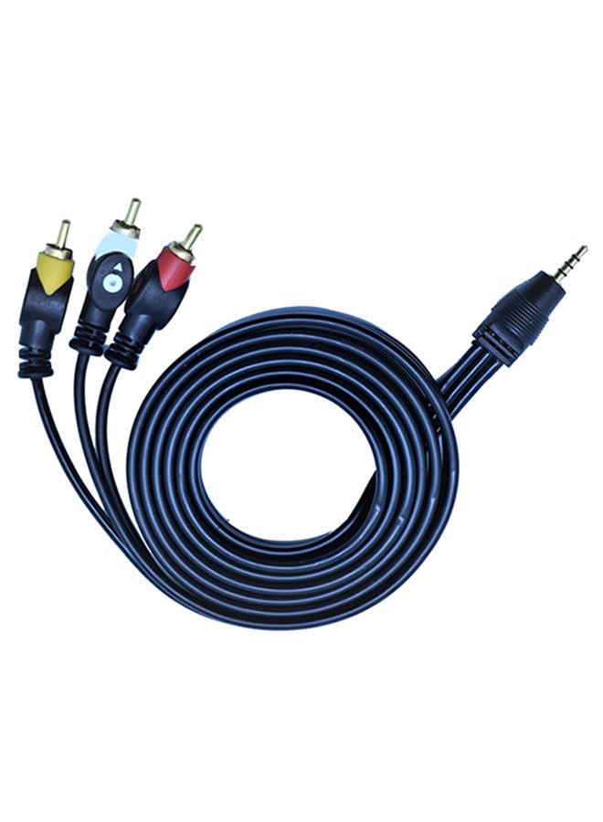 2B - CV165 3RCA DC 3.5 Audio Video Cable Black - Image 1