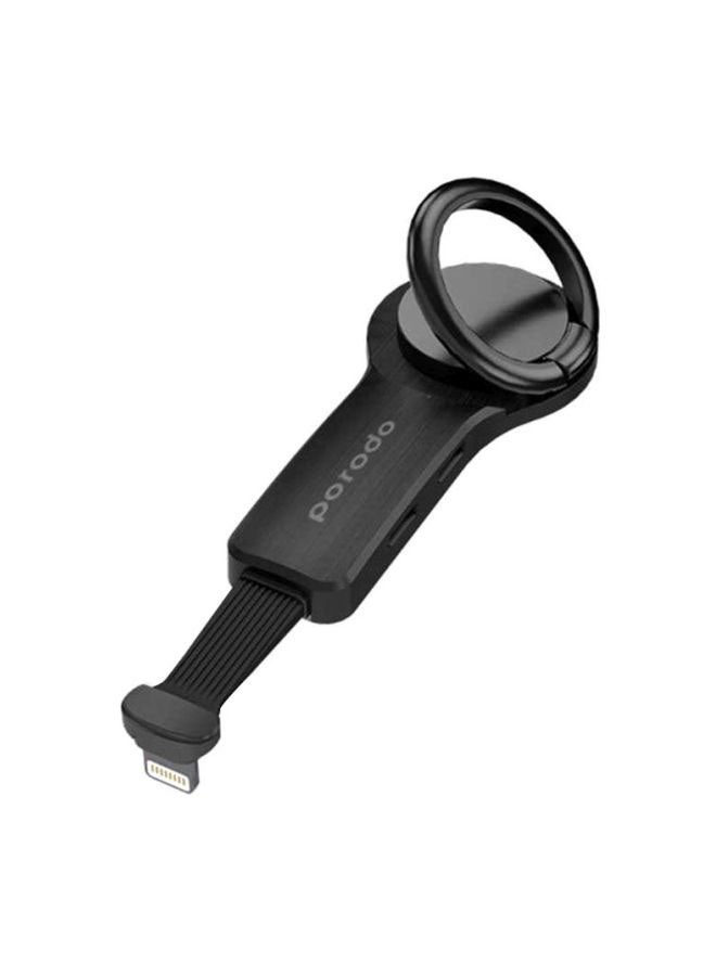 porodo Dual Adapter With Finger Grip Black  - Image 1
