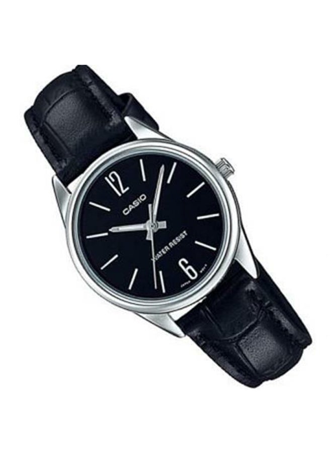 كاسيو ساعة يد بعقارب وسوار من الجلد طراز LTP-V005L-1BUDF - 39 مم - أسود للرجال - Image 2