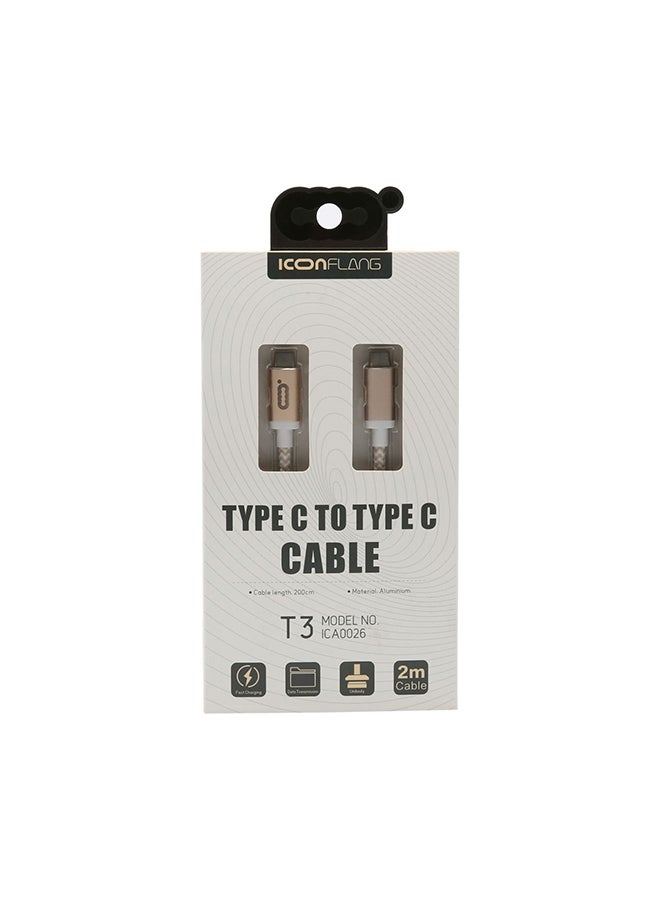 ICONFLANG Type-C To Type-C Cable Gold  - Image 1