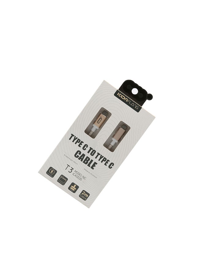 ICONFLANG Type-C To Type-C Cable Gold  - Image 2