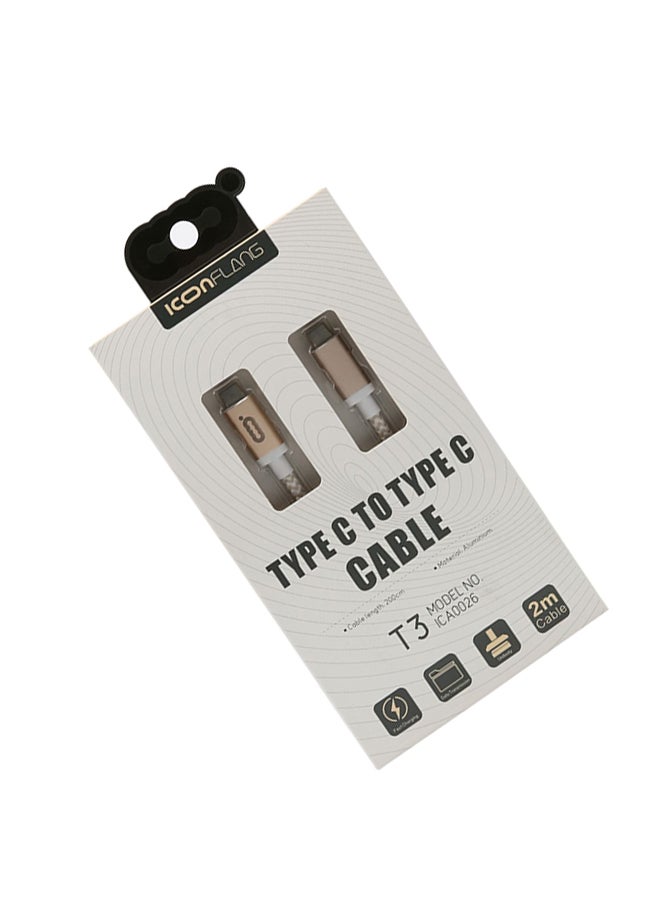 ICONFLANG Type-C To Type-C Cable Gold  - Image 3