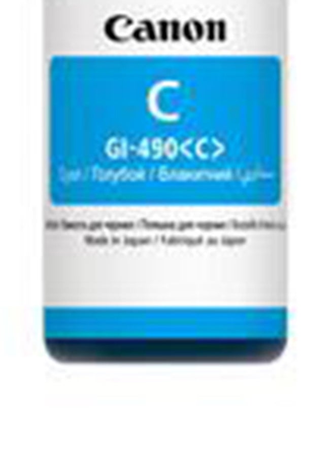 Canon - GI-490 Cyan Ink Bottle, Original Ink Refill Compatible with  PIXMA G-series Printers, Prints up to 7000 Pages, High-Quality Dye-Based Ink Cyan - Image 1