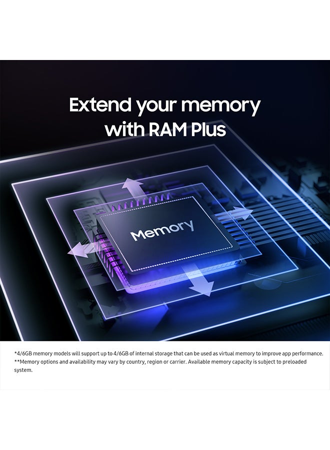 هاتف Galaxy A14 ثنائي الشريحة باللون الأخضر الفاتح وذاكرة الوصول العشوائي (RAM) سعة 4 جيجابايت وذاكرة تخزين داخلية 128 جيجابايت ويدعم تقنية 5G - إصدار الشرق الأوسط