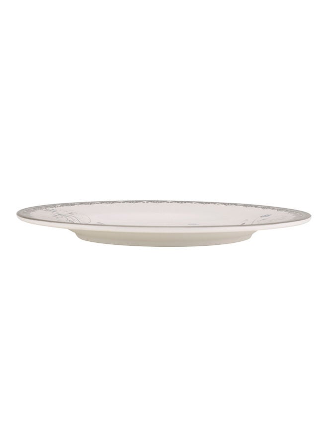 Royalford Royalford Melamineware Flat Plate, Round Dinner Plate RF10603 Plate with Elegant Floral Design Ideal for Dinner, Lunch, Breakfast, Parties & More White 10inch  - Image 2