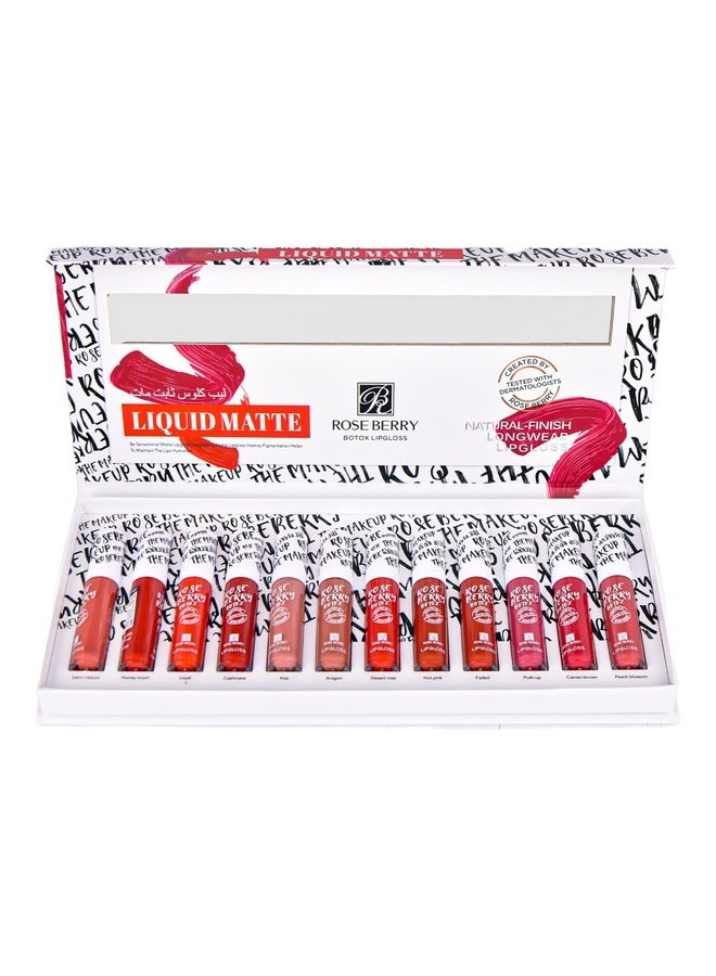 ROSE BERRY 12 Piece Botox 24H Long Lasting And Waterproof Lipgloss Multicolour  - Image 1