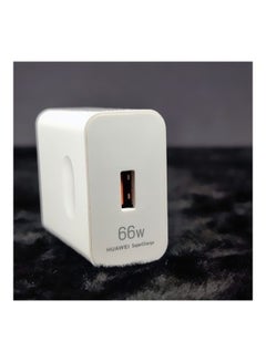 هواوي شاحن حائط بحد أقصى 66 وات وكابل USB-C آمن معتمد من TUV باللون الأبيض لون أبيض  - Image 2