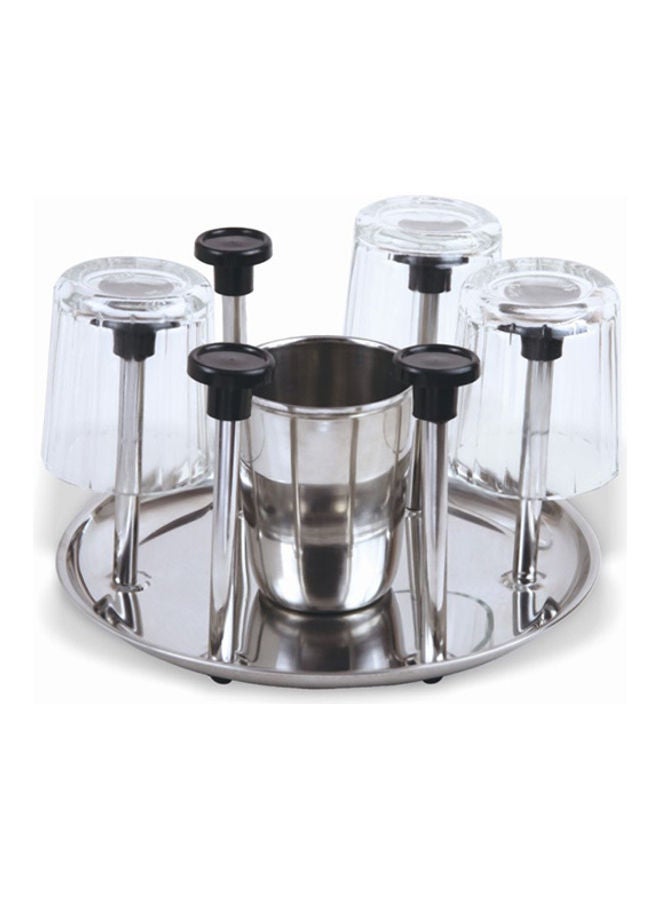 Royalford Glass And Cutlery Holder Stainless Steel Holder Holder Stand For Kitchen Countertop Dining Table Silver  - Image 1