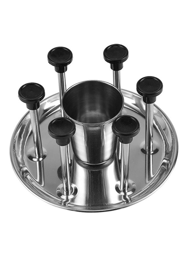 Royalford Glass And Cutlery Holder Stainless Steel Holder Holder Stand For Kitchen Countertop Dining Table Silver  - Image 2