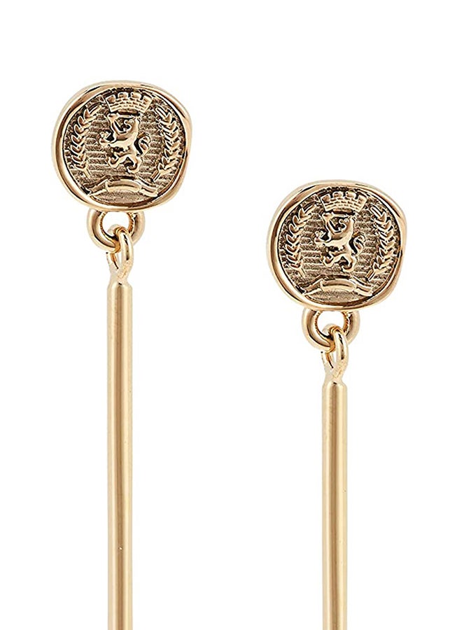 TOMMY HILFIGER Two Tone Stainless Steel & Brass Natural Pearl Women's Dangle & Drop Earrings  - Image 2