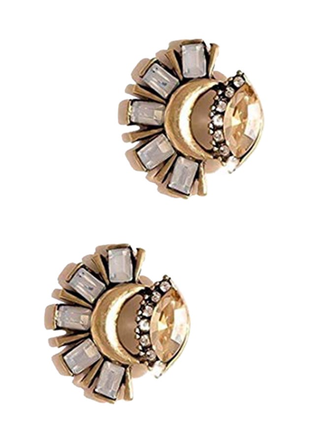 Pipa Bella - Gold-Toned Half Flower stud Earrings - Image 1