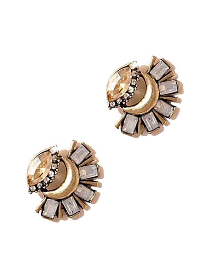 Pipa Bella - Gold-Toned Half Flower stud Earrings - Image 1