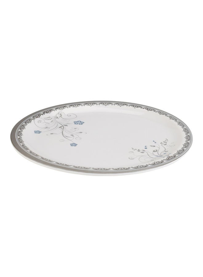 Royalford 11" Round Dinner Plate - Silver Oak White 11inch  - Image 2