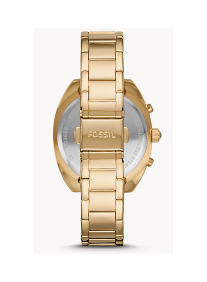 فوسيل كرونوغراف دائري الشكل من الفولاذ المقاوم للصدأ BQ3658 مقاس 34 ملم - Image 2