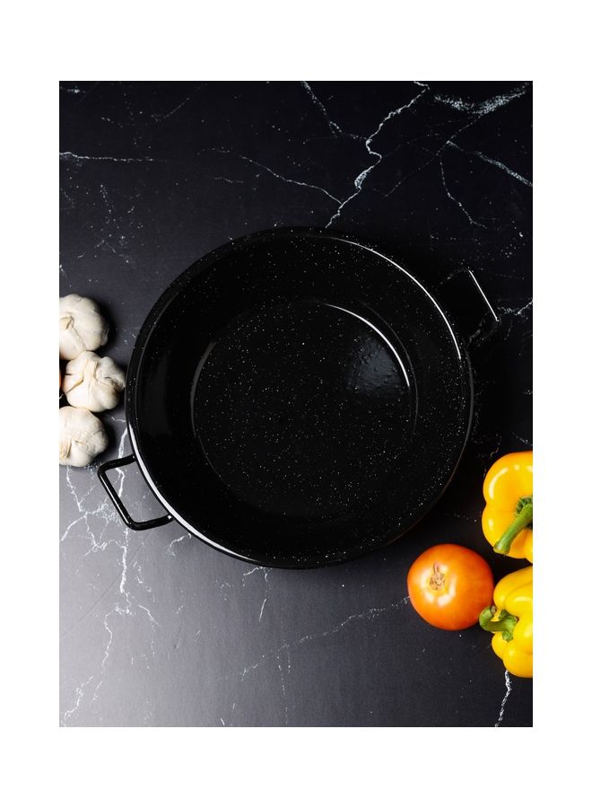 Royalford - Wok Pan With Enamel Coating Stylish Design With Extra Flat Base And Raised Handles Easy Food Release And Cleanup Black 22cm - Image 1