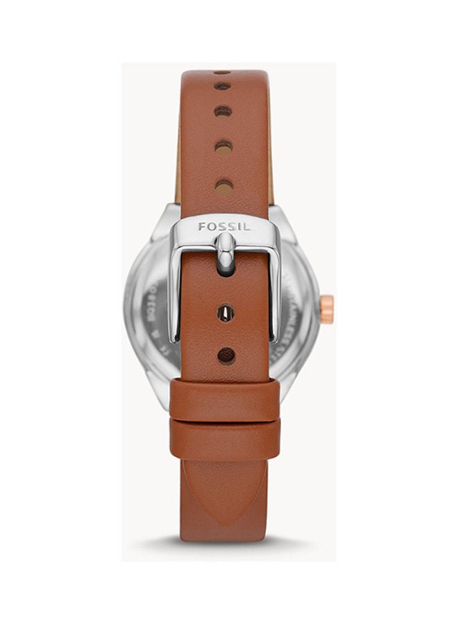 FOSSIL Women's Analog Round Shape Leather BQ3803 30 Millimeter  - Image 2