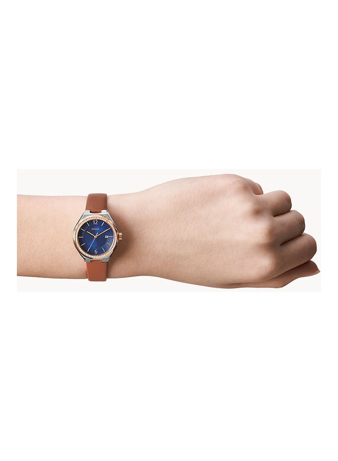 FOSSIL Women's Analog Round Shape Leather BQ3803 30 Millimeter  - Image 4