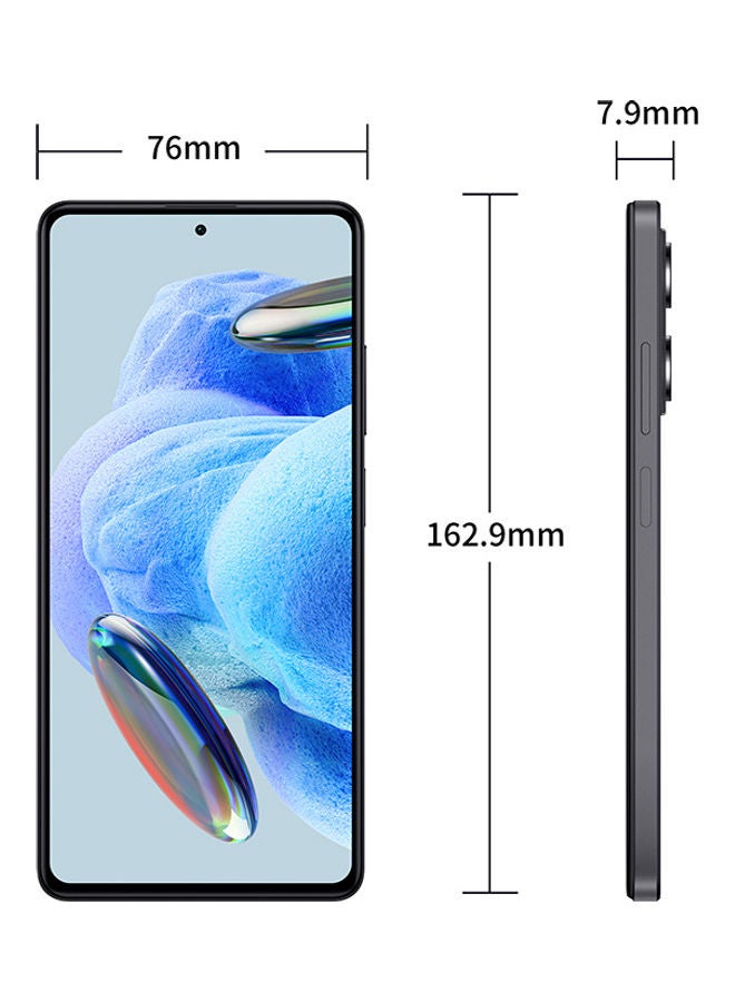 شاومي - Redmi Note 12 Pro 5G ثنائي الشريحة باللون الأسود الداكن وذاكرة وصول عشوائي سعة 8 جيجابايت وذاكرة تخزين سعة 256 جيجابايت - الإصدار العالمي مع Watch 2 Lite - Image 1