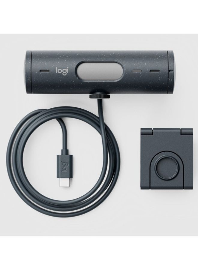 Logitech - Brio 500 Full HD Webcam with Auto Light Correction, Show Mode, Dual Noise Reduction Mics, Privacy Cover, Works Microsoft Teams, Google Meet, Zoom, USB-C Cable Black - Image 1