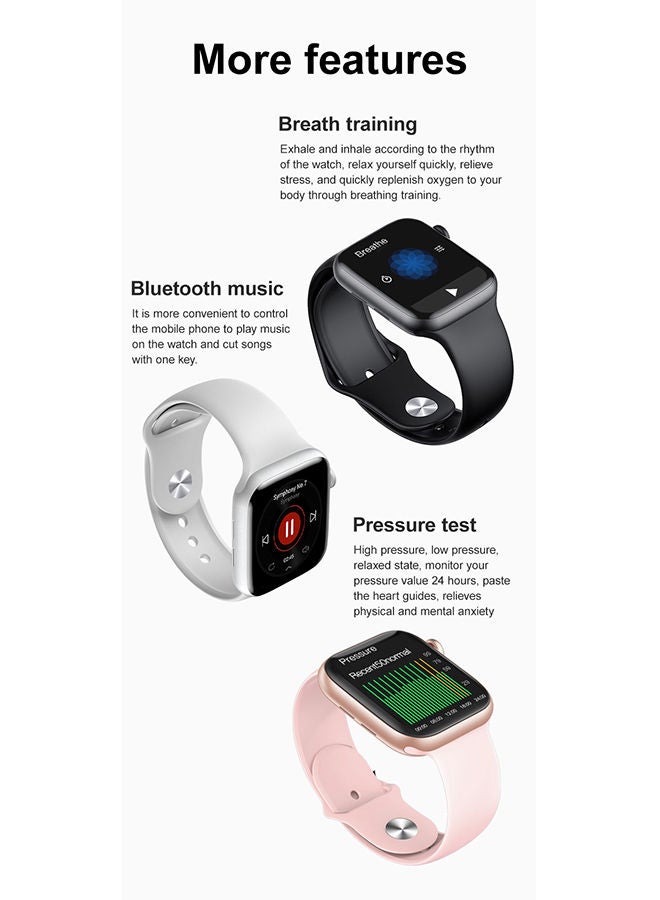 FitPro - 230 mAh Renewed - Series 7 lite Smart Watch With Rotating Side Button White - Image 1