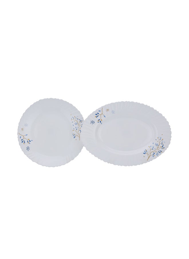 Royalford - 50 Pcs Opalware Dinner Set, RF10202 | Assorted Design | Lightweight, Beautiful Design Opal Dishes Sets Service for 6 Purple Purple - Image 1