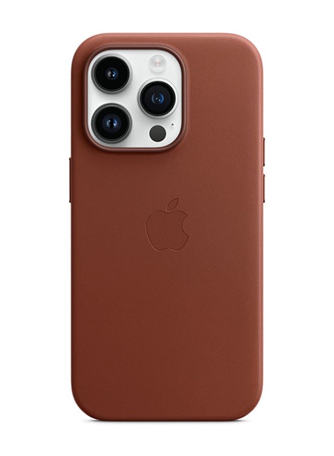 ابل  غطاء حماية من الجلد مع ماج سيف لهاتف آيفون 14 برو بني مصفر - Image 4