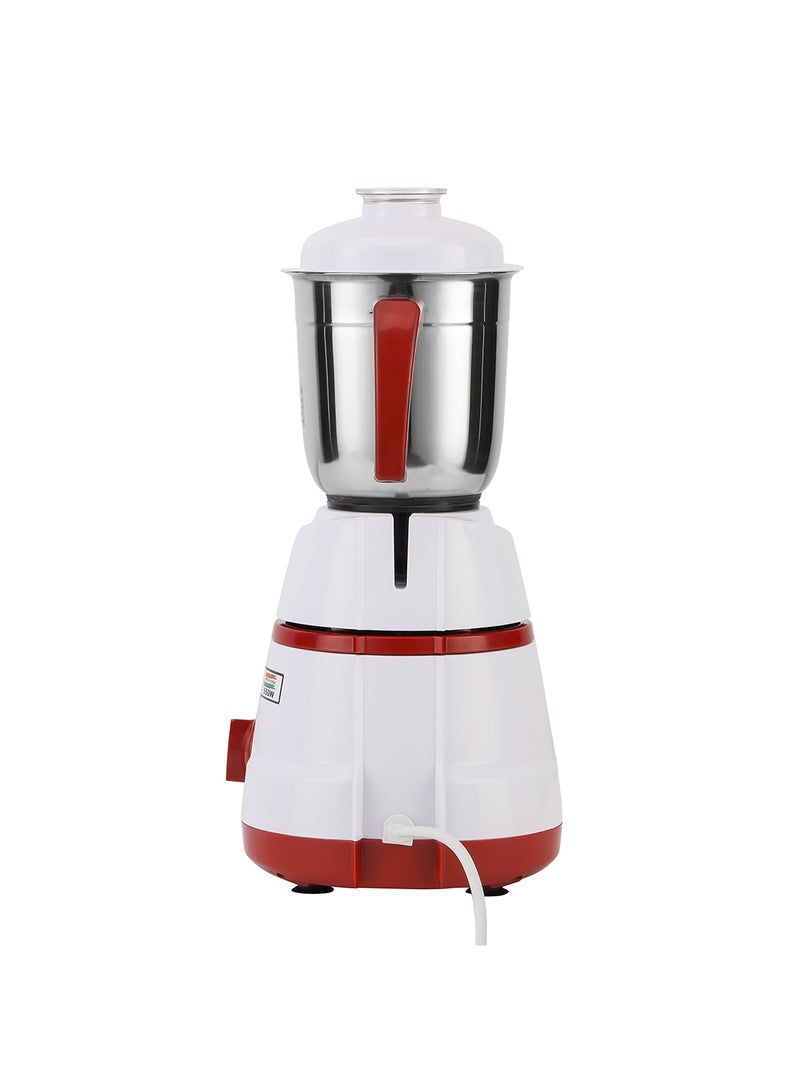 GEEPAS - 2-In-1 Juicer And Mixer Grinder, Powerful Motor, Harmonic Grinding Technology , Stainless Steels Jars, Swirl Control, Dry & Wet Grinding Blades, 3 Speed Control, Overload Protection, Non Slip Feet. 1.5 L 550.0 W GSB5456N White/Red - Image 1