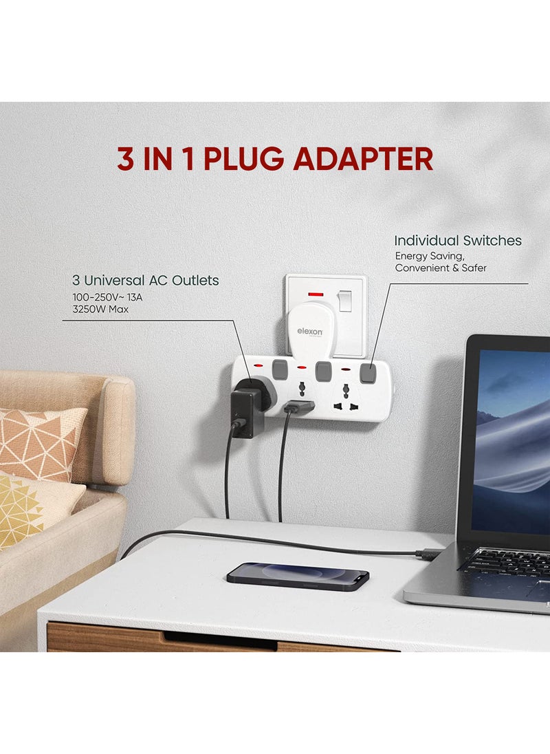 3-In-1 T-Socket Adapter White