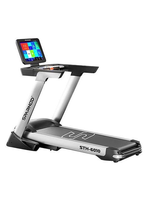 Sparnod Fitness STH-6010 3-Hp Continuous (6Hp Peak) Automatic Motorized Treadmill for Home Use - Large 15.6 Inches TFT Screen with Bluetooth Speakers