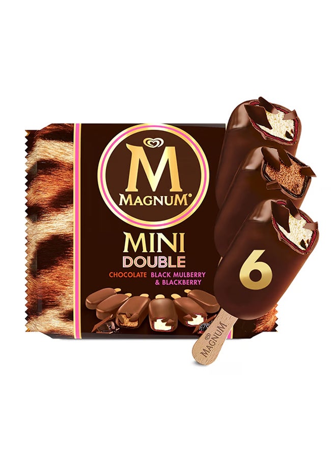 Magnum - Mini Double Black Mulberry and Blackberry Chocolate Ice cream 60ml Pack of 6 - Image 1