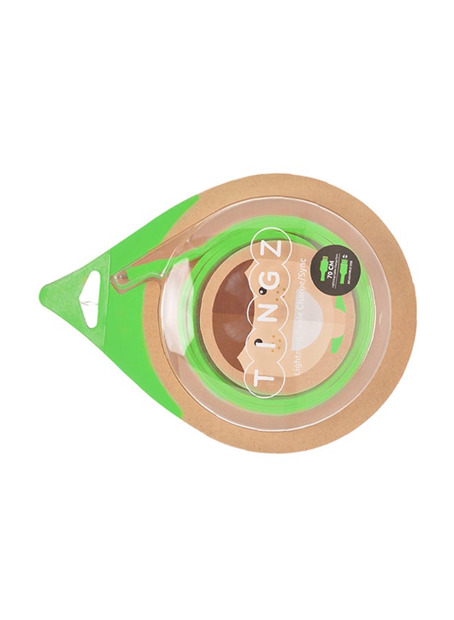 TINGZ - Silicon Cable MFI Lightning To USB Cable Green - Image 1