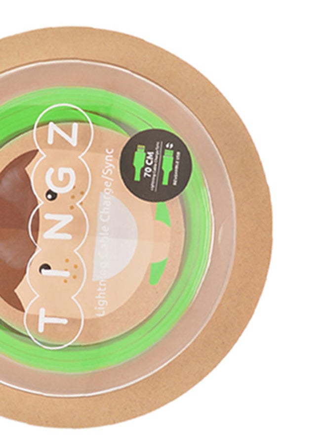 TINGZ - Silicon Cable MFI Lightning To USB Cable Green - Image 1