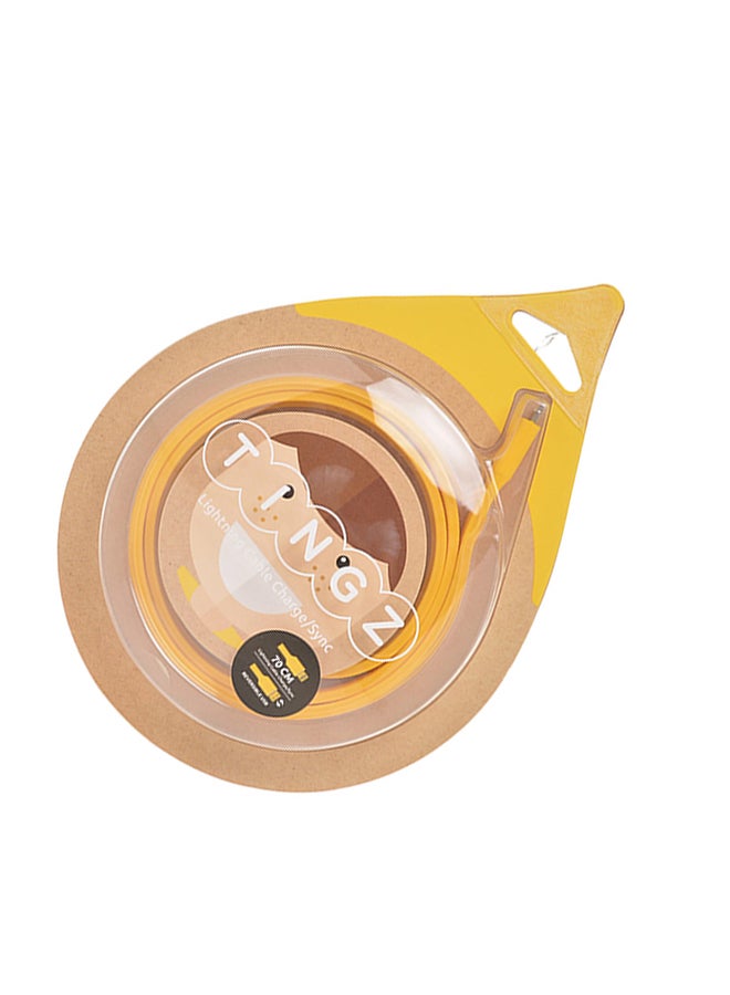 TINGZ Silicon Cable MFI Lightning To USB Cable Yellow  - Image 2