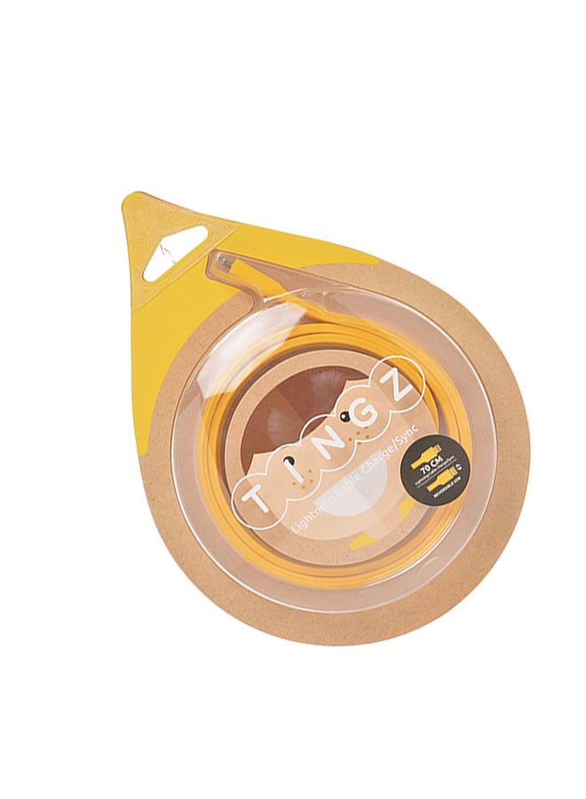 TINGZ Silicon Cable MFI Lightning To USB Cable Yellow  - Image 3