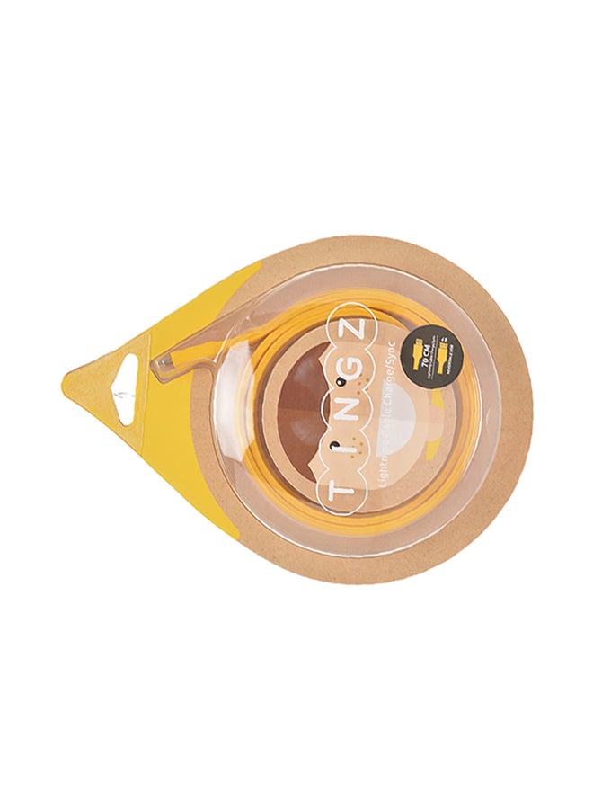 TINGZ Silicon Cable MFI Lightning To USB Cable Yellow  - Image 4