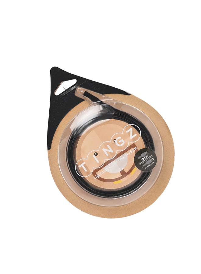 TINGZ Silicon Cable MFI Lightning To USB Cable Black  - Image 2