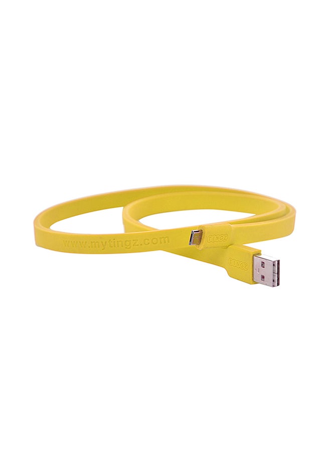 TINGZ Silicon Cable MicroUSB To USB Cable Yellow  - Image 2